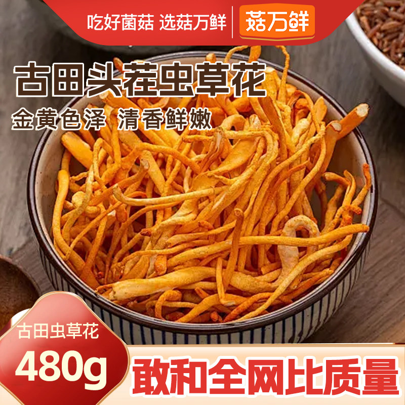 菇万鲜虫草花干货农家特产新货现摘蛹金虫草孢子头菌菇煲汤炖汤