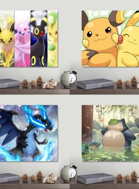 数字油画diy手工神奇宝贝填充宝可梦儿童油彩画动漫定制装饰丙烯