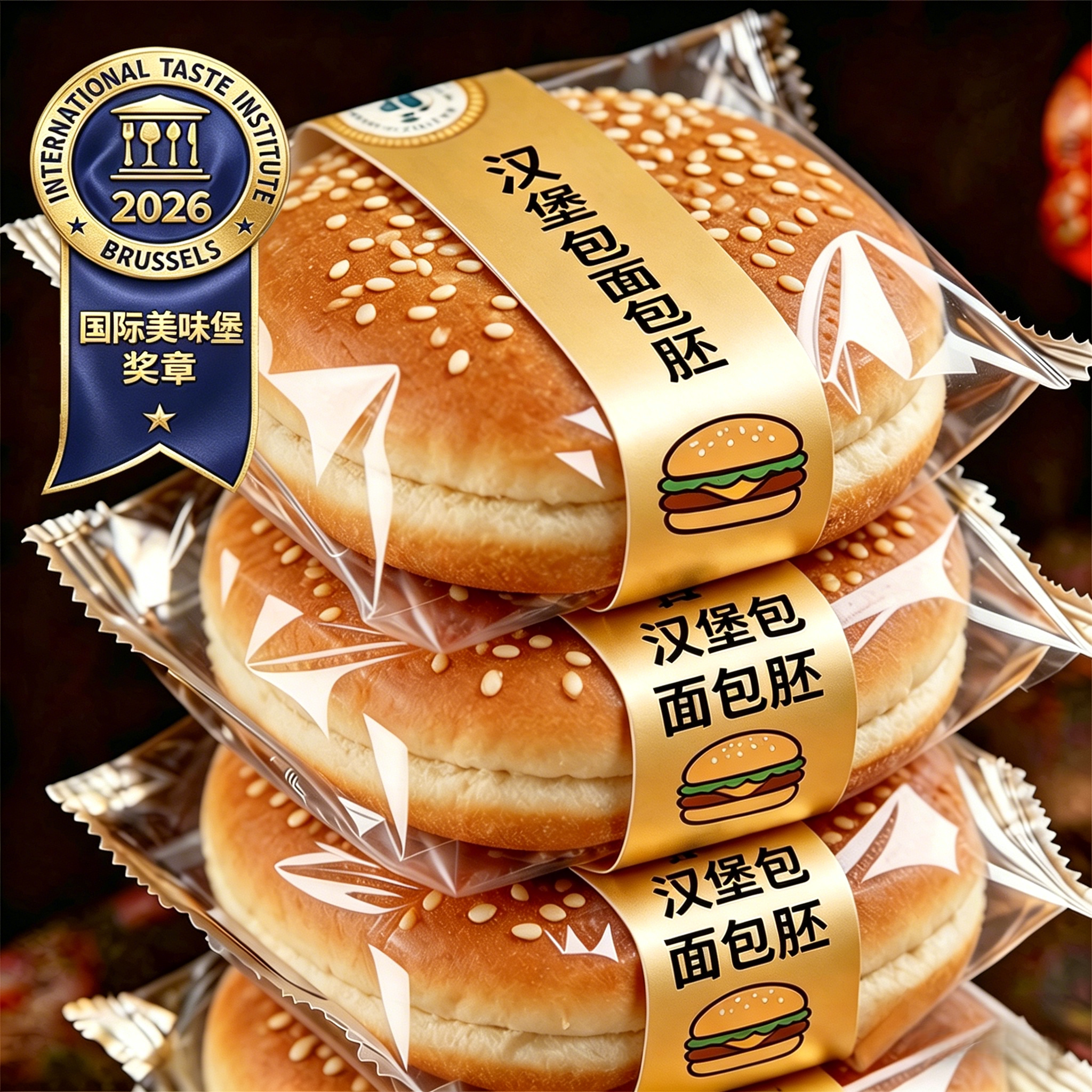 肯德基麦当劳汉堡包面包胚独立包装半成品家用儿童无添加健康食品