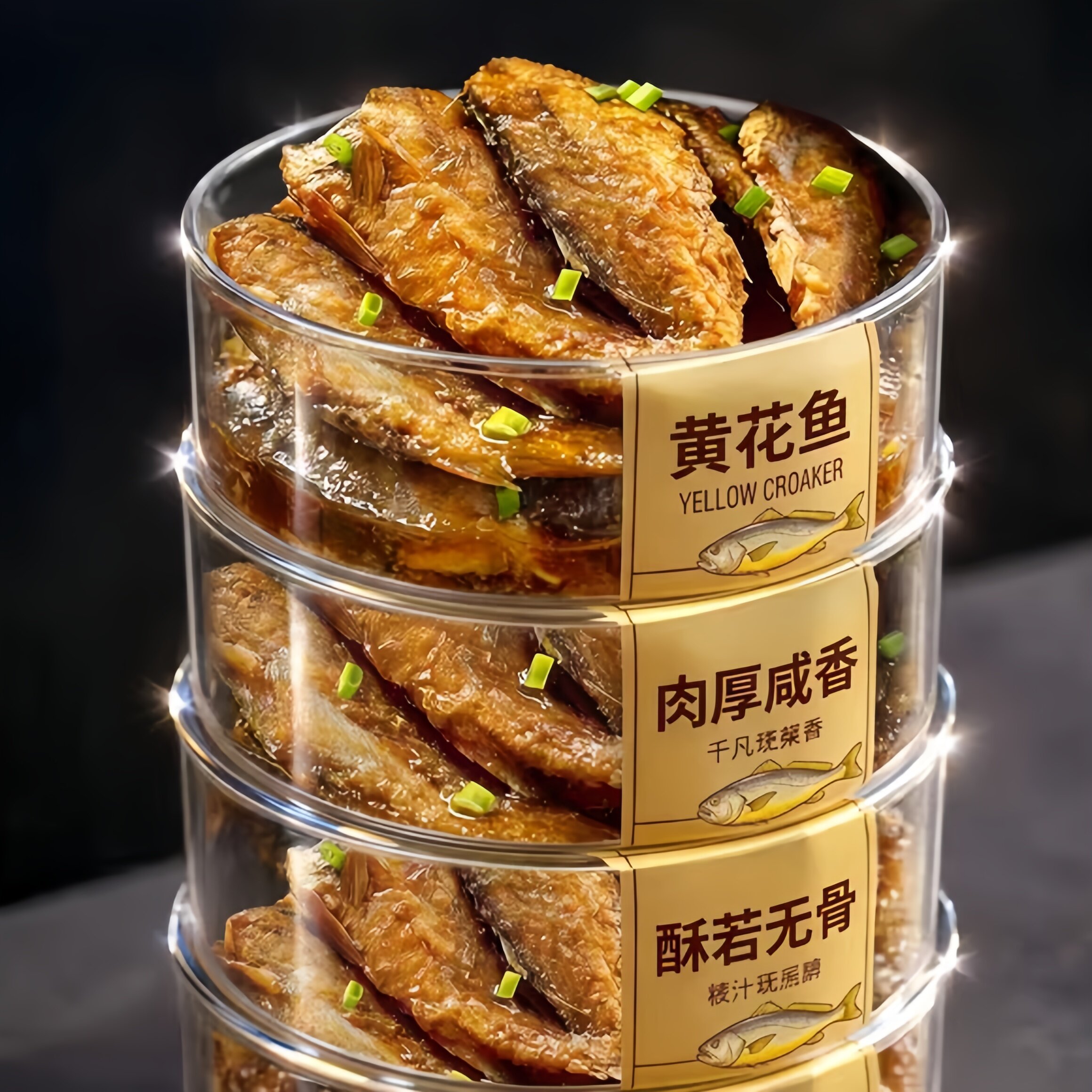 五香黄花鱼罐头官方旗舰店小黄鱼酥大罐装小吃零食下酒菜开罐即食