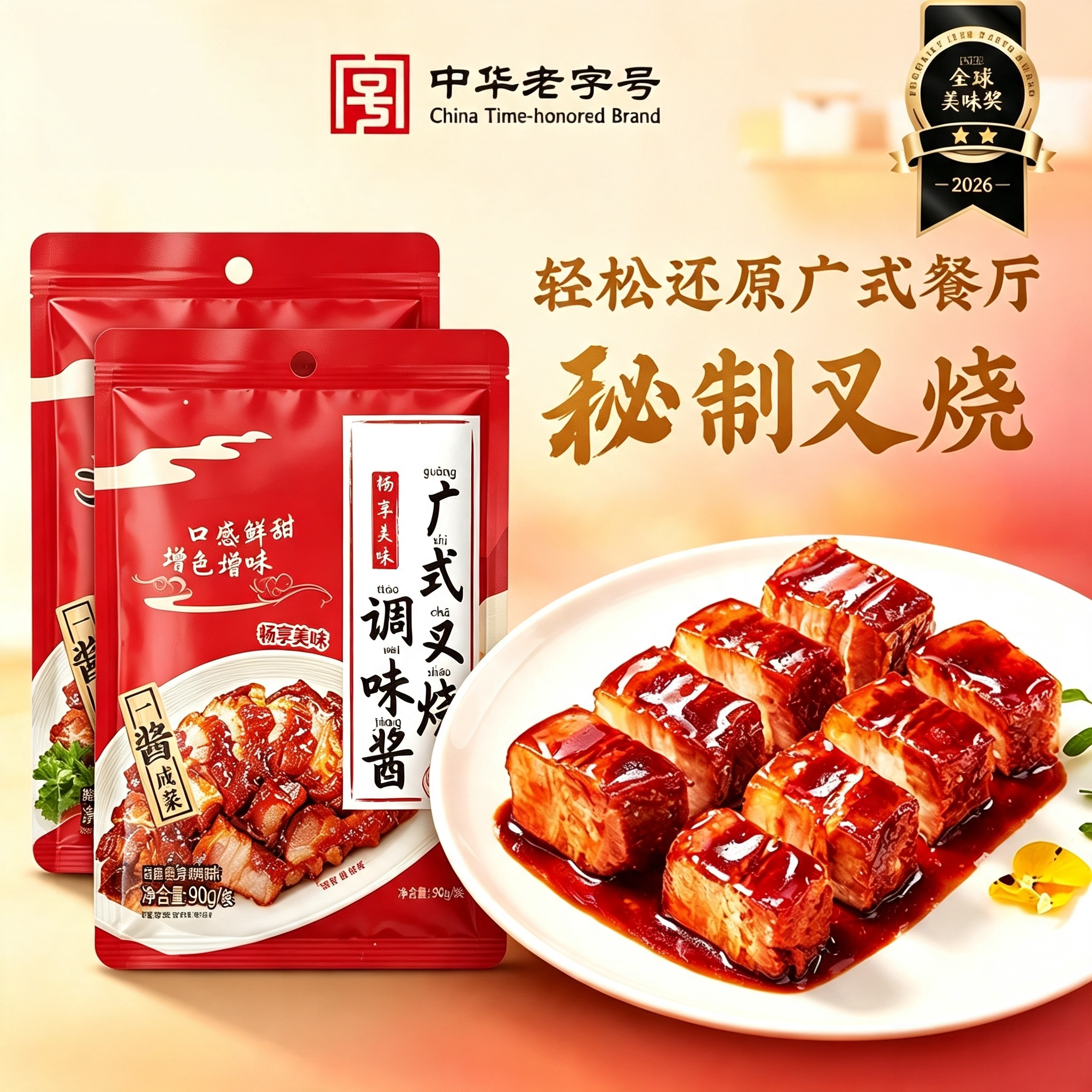 叉烧酱广东蜜汁腌料广式秘制叉烧图片