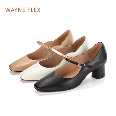 【冷狗推荐】WAYNE FLEX韦恩鞋鹿皮鞋浅口玛丽珍单鞋2113