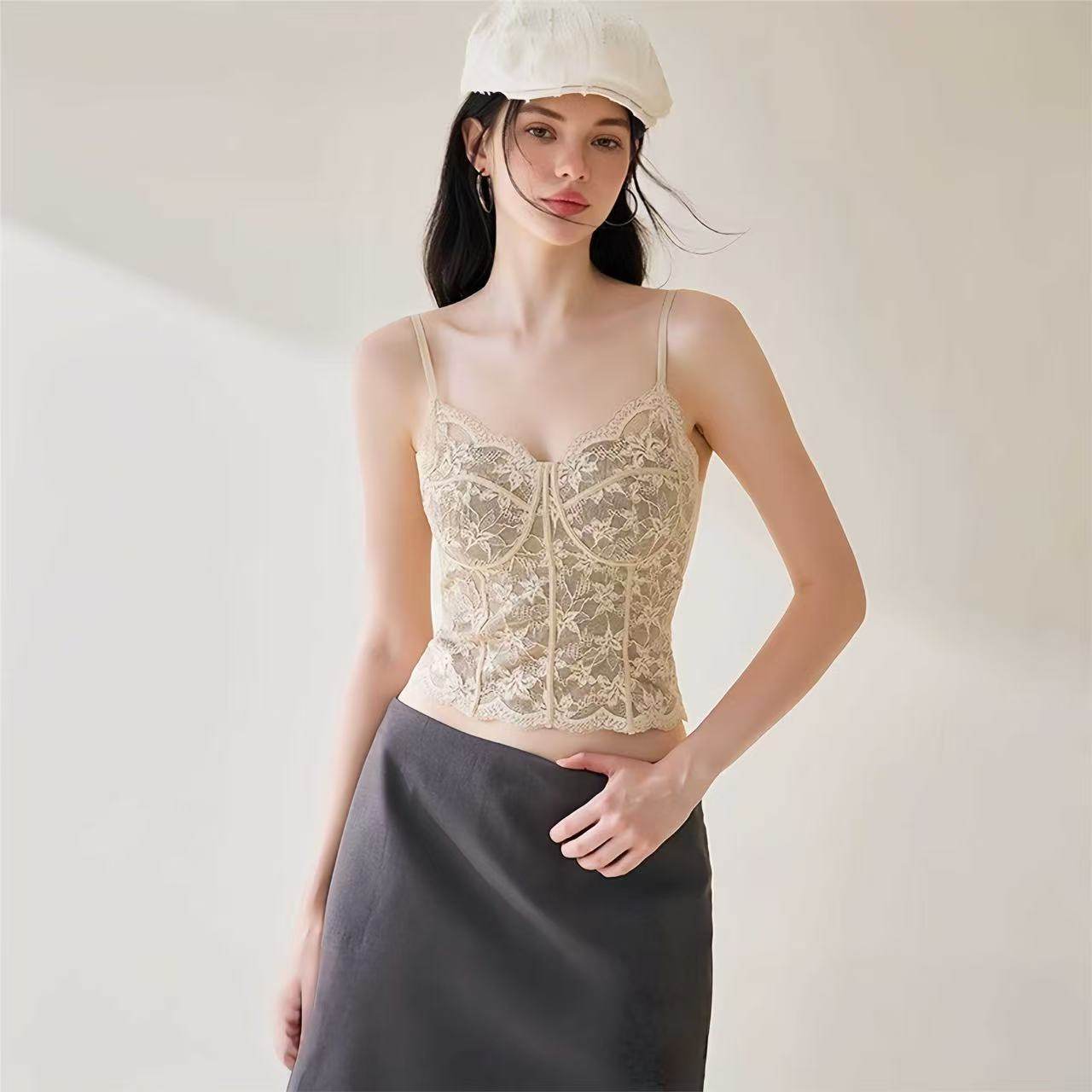 春夏法式免穿文胸背心女修身显瘦薄款蕾丝纯欲吊带美背一体杯B11,女装/女士精品,背心吊带,淘宝优惠券,粉丝福利购,淘宝优惠卷
