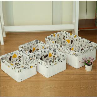 藤编织收纳筐田园竹编篮子布艺收纳篮零食收纳盒杂物整理箱框子