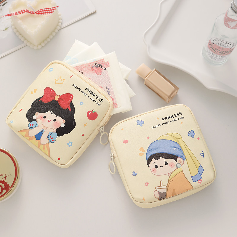 姨妈巾收纳包清新月事包便携学生用装放卫生巾的小包收纳袋女生包