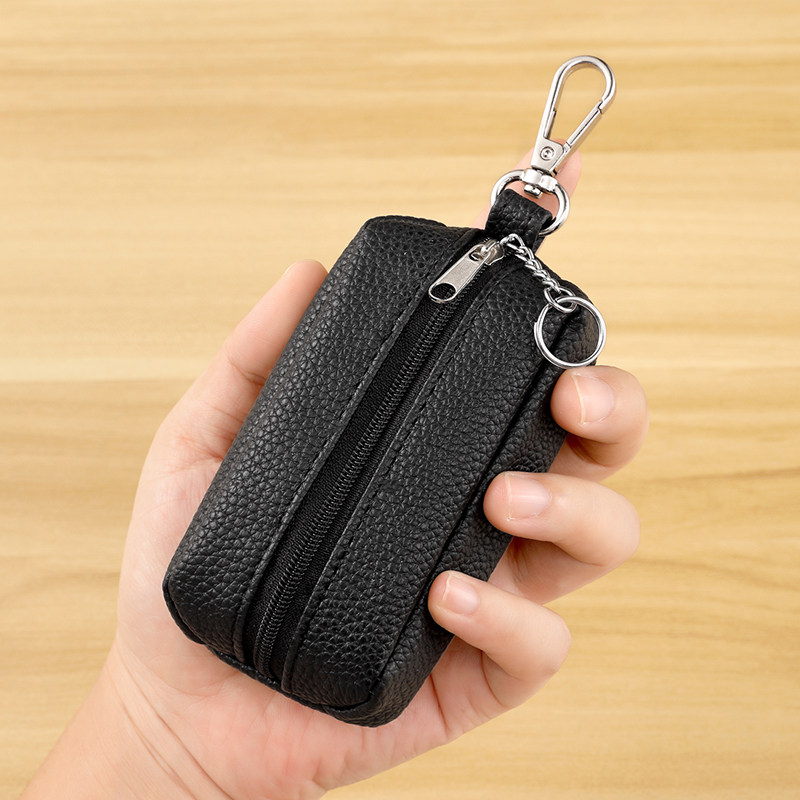 商务百搭钥匙包男女大容量汽车钥匙收纳包真皮质感多功能锁匙包