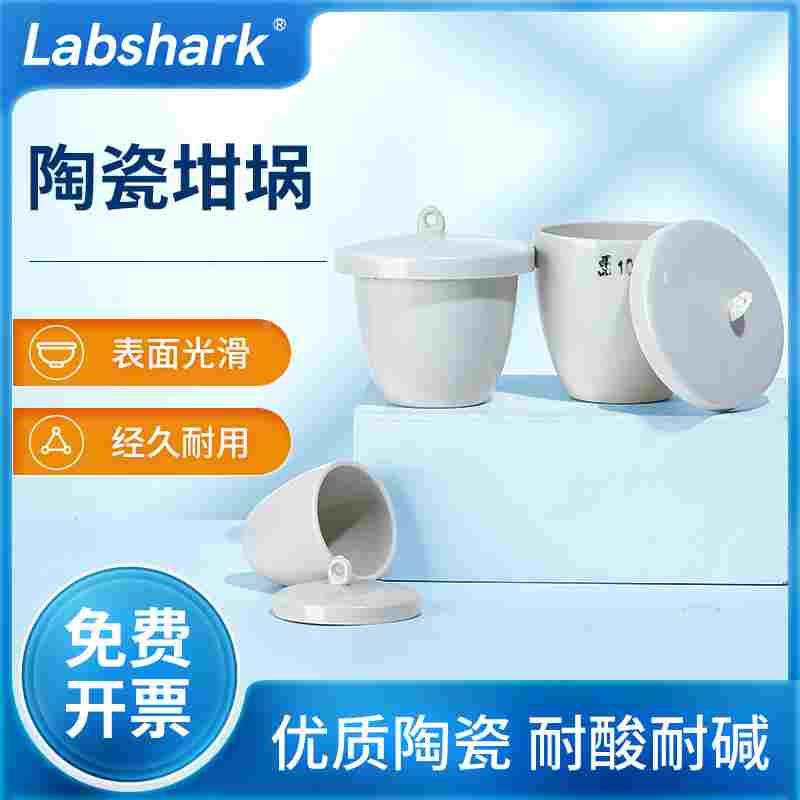 陶瓷坩埚马弗炉坩埚带盖耐高温瓷中埚挥发不锈钢坩埚钳20 30 40ml