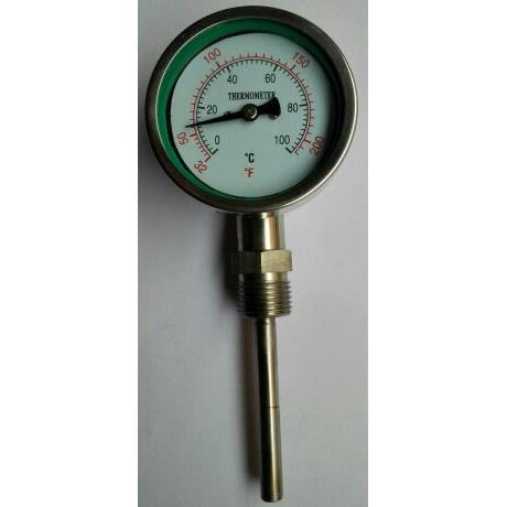 优质全不锈钢外牙工业双金属温度计wss-313 0-100摄氏度200华氏度