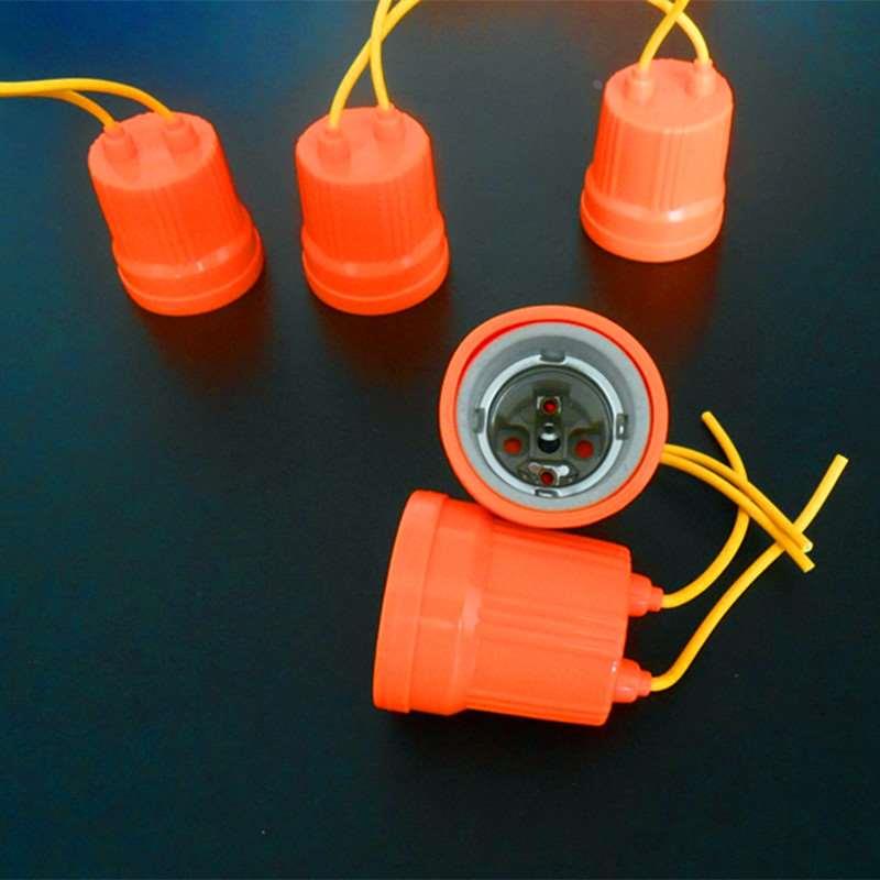 螺口灯头座超厚陶瓷e27灯头罗口灯头一体接线螺口 电灯头 灯泡头