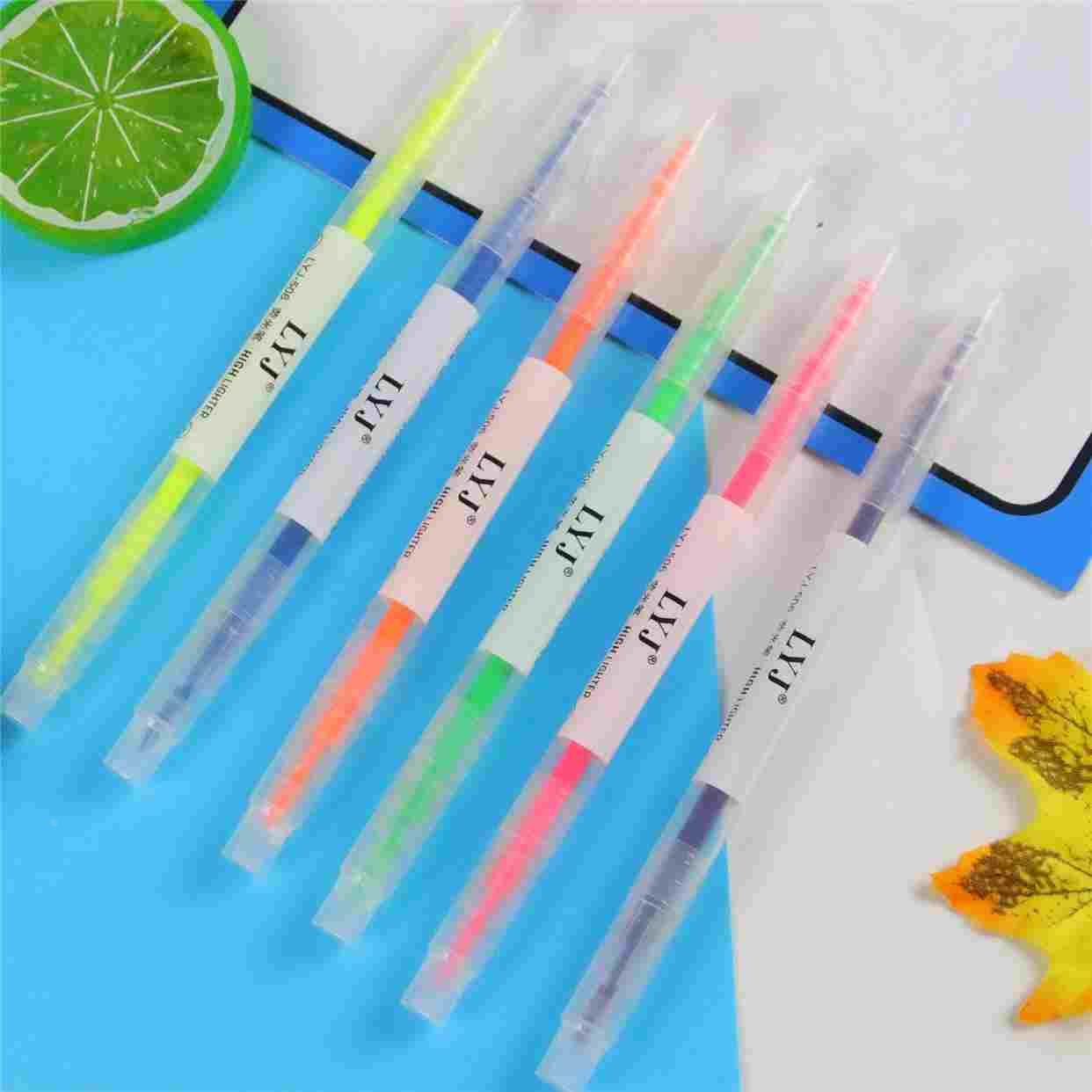 诗依文双头彩点双色散记装荧光笔学生手马克笔账笔重划线水笔标笔