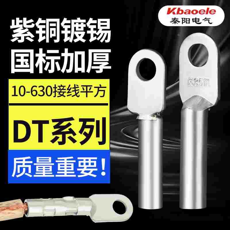 DT铜鼻子国标纯铜镀锡25/70平方堵油接头接线端子铜线耳电缆铜鼻