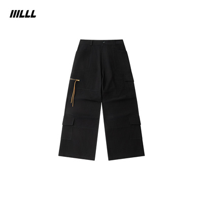 IIILLL童锦程美式复古卡其色工装裤潮牌男冬新款多口袋宽松休闲裤