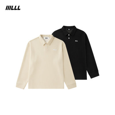 IIILLL童锦程肌理感polo领卫衣男女潮牌秋冬新款刺绣翻领休闲上衣