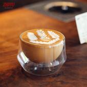 咖啡专用拉花杯双层玻璃杯轻奢耐热材质高颜值拿铁kruve150 300ml