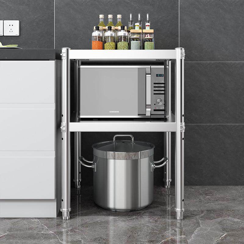 不锈钢正方形小厨房置物架灶台支架微波炉落地双层烤箱锅收纳架子,厨房/烹饪用具,厨房置物架/置物柜/角架,淘宝优惠券,粉丝福利购,淘宝优惠卷
