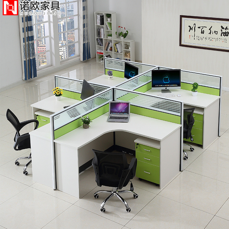 广州职员办公桌简约现代办公家具桌椅组合4/6人屏风隔断员工卡座