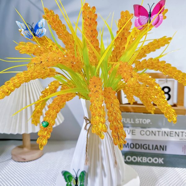 节庆手工DIY材料包稻穗新【送礼祝体验价】金色水晶居家福粉摆件