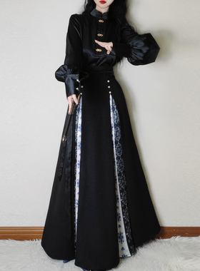 唐柒安原创汉{凌霜}汉服女款明制改良上衣三裥裙日常通勤汉元素女