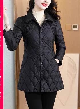 新国标90白鸭绒大码女羽绒服