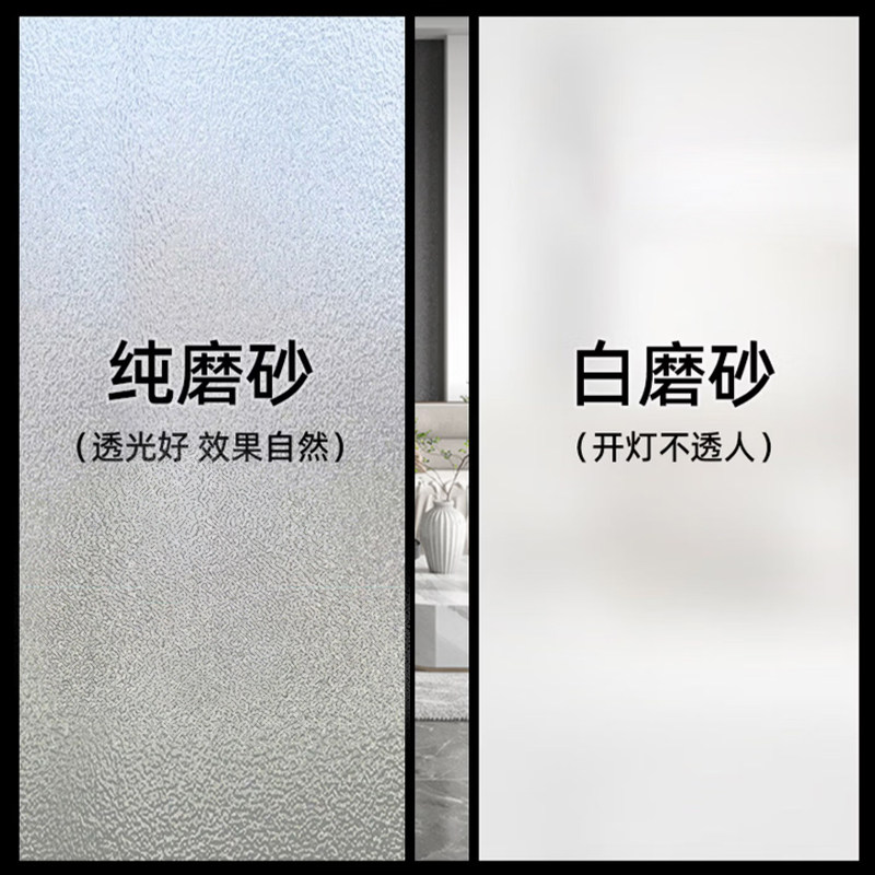 磨砂玻璃贴纸透光不透明办公室卫生间窗户玻璃贴膜防窥隐私窗贴