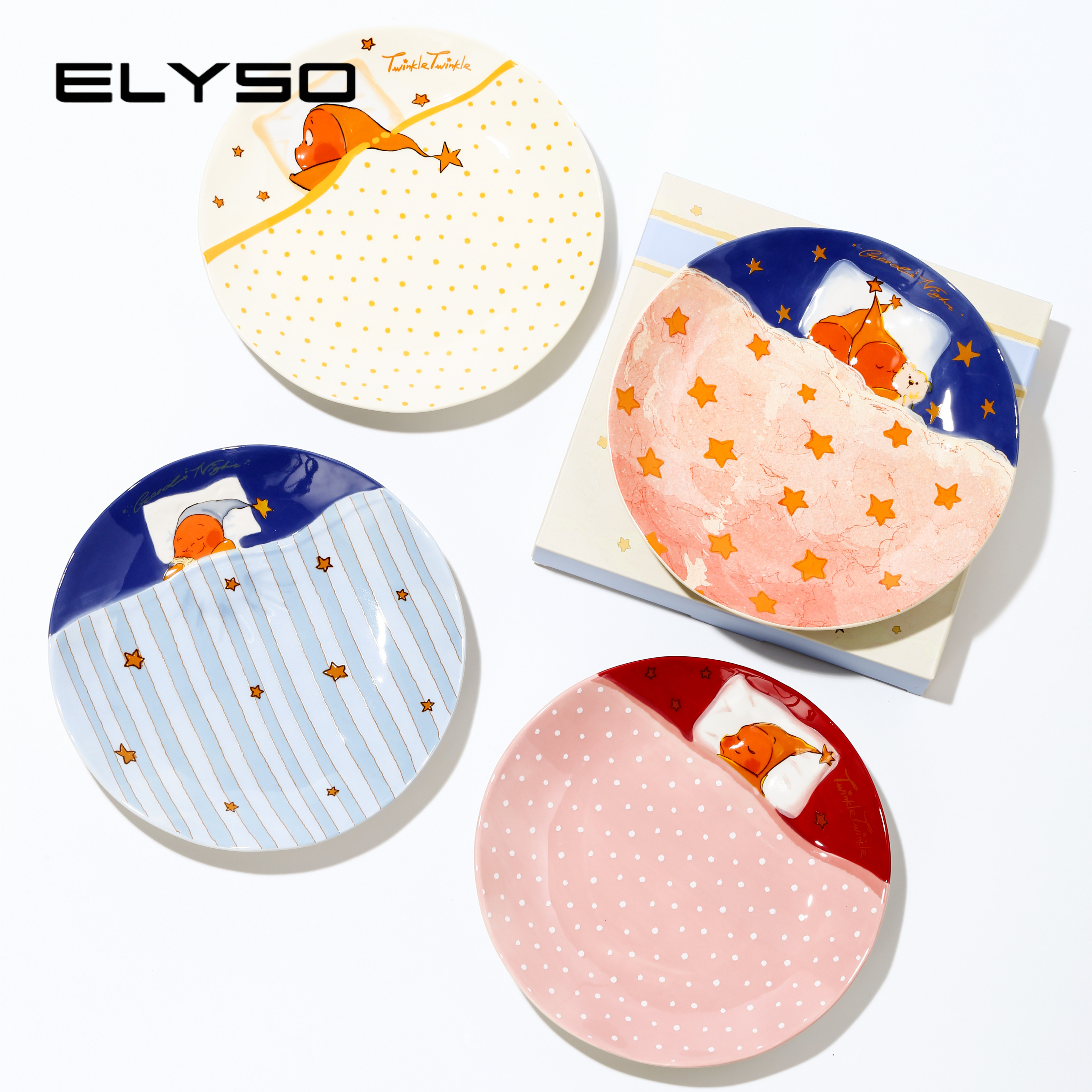 星星人盘子餐具2025新款家用漂亮餐盘菜盘早餐盘甜品盘水果盘陶瓷,餐饮具,盘,淘宝优惠券,粉丝福利购,淘宝优惠卷