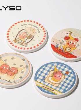 ELYSO我们都是星星人硅藻泥杯垫隔热垫防水防油餐桌垫儿童餐垫