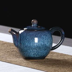 家用 窑变t兔丝茶壶单壶陶瓷全手工D泡茶壶单人茶具小套装