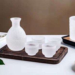 磨砂清酒壶套装 日式 锤纹白酒酒具家用创意白酒杯黄酒分Z酒器果酒