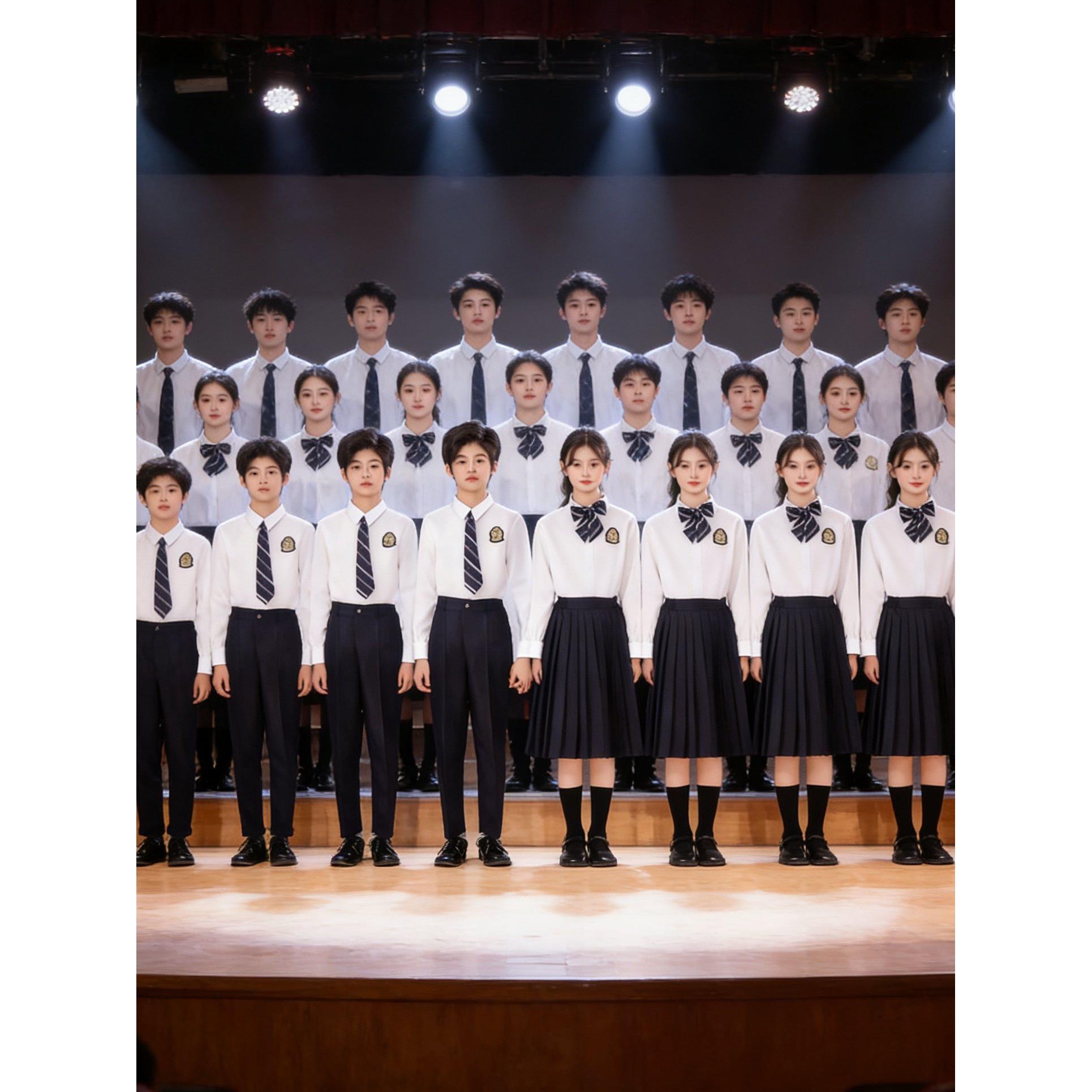 儿童学院风合唱演出服男女童中小学生毕业照诗歌朗诵表演服套装