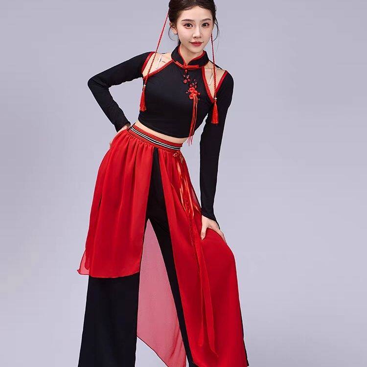 繁星少女sing女团古典舞国风套装黑红色打歌服潮酷爵士舞台表演服
