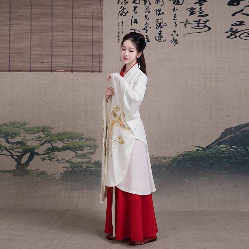 魏晋风汉服女 改良广袖中国风古装超仙 礼仪之邦古典舞演出服交领
