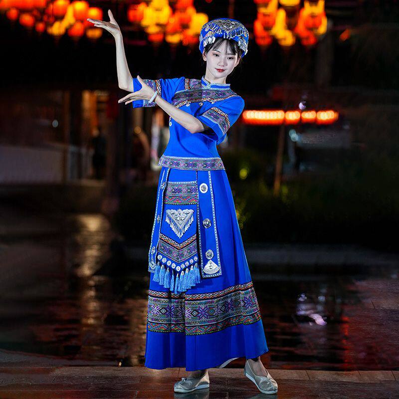 新款苗族服饰女贵州少数民族苗服装舞蹈演出服广场舞成人表演跳舞