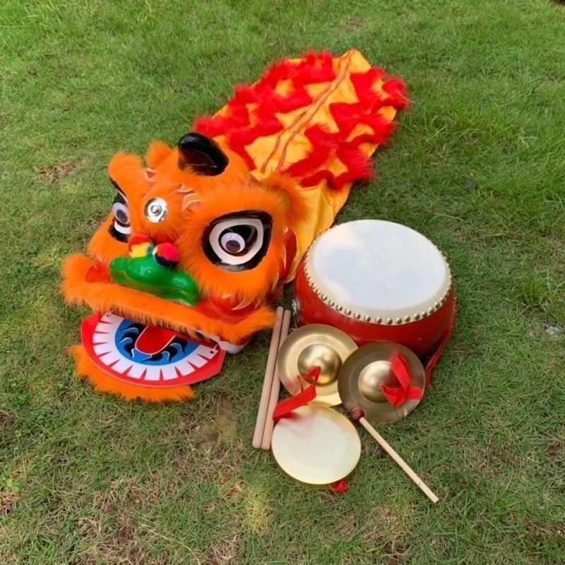 舞龙舞狮道具儿童幼儿小孩舞狮头舞狮子表演衣服玩具醒狮道具全套