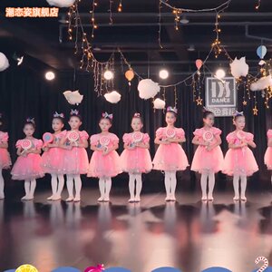 儿童演出服蓬蓬女童裙子幼儿园舞蹈服甜甜的棒棒糖可爱纱裙表演服