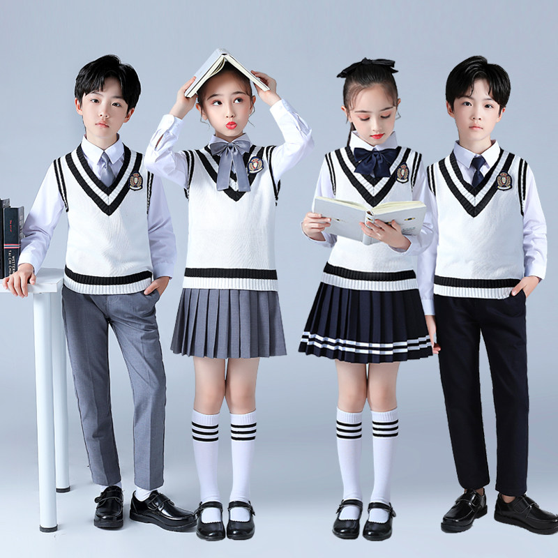 儿童合唱演出服装英伦风校服班服中小学生诗歌朗诵比赛男女童表演