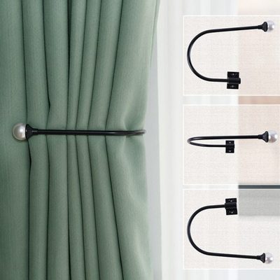 窗帘墙钩收纳壁钩可调节大号U型折叠挂钩卧室客厅固定器卡扣G1185