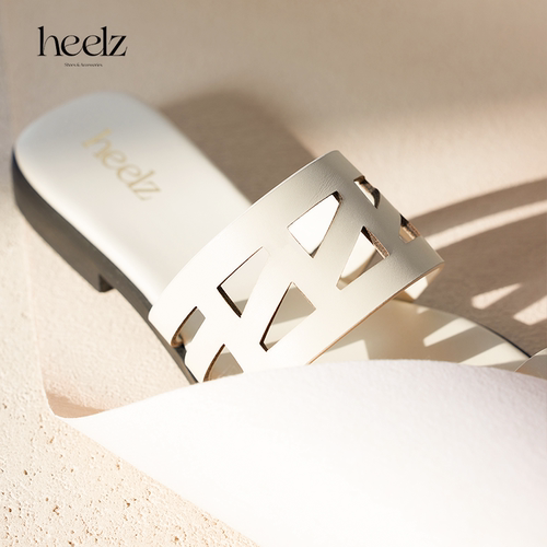 heelzH几何繁花度假凉鞋夹脚羊皮