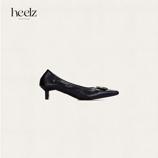 heelz设计师手工鞋履 |H小猫跟3D立体字母扣芭蕾鞋 4.5公分