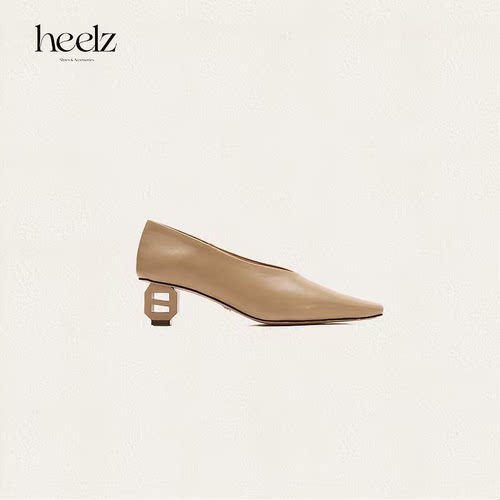 heelz手工羊皮灯笼跟鸭嘴奶奶鞋
