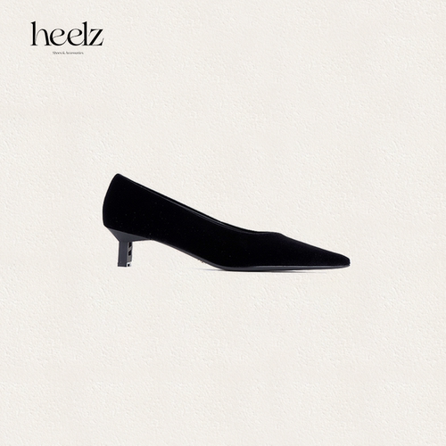 heelz设计师手工鞋履 ｜H小猫跟天鹅绒单鞋4.5公分