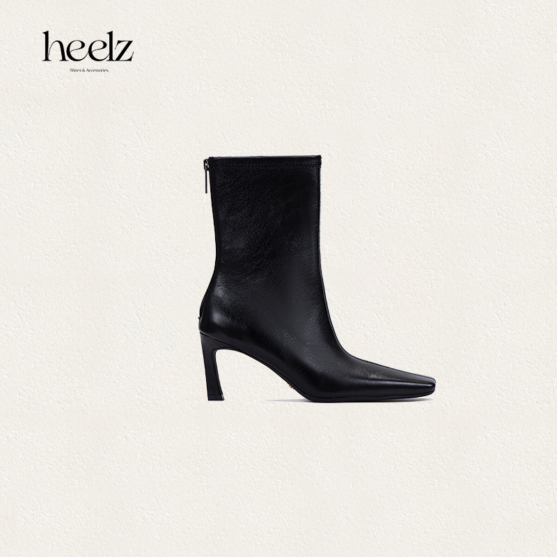 【大女主】heelz设计师鞋履｜酷飒风复古油蜡羊皮方头短靴7.5公分