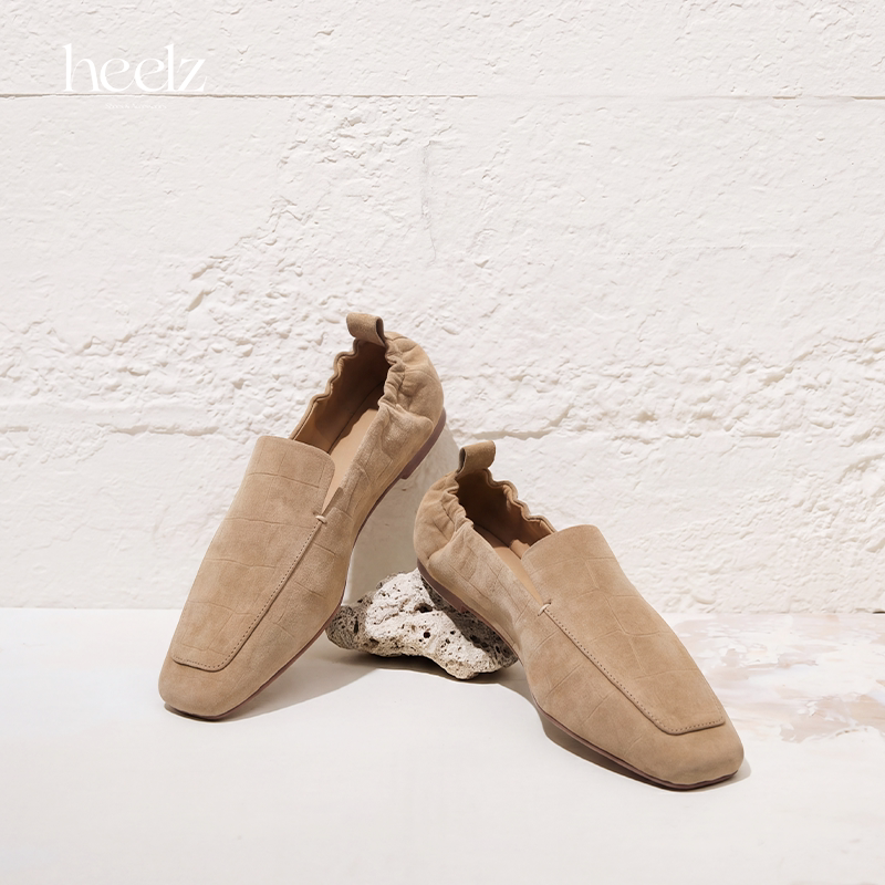 heelz羊反绒芭蕾乐福鞋0.8公分