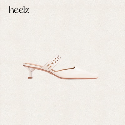 heelz羊皮积木跟穆勒鞋4.5公分