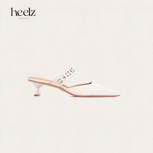 heelz羊皮积木跟穆勒鞋4.5公分