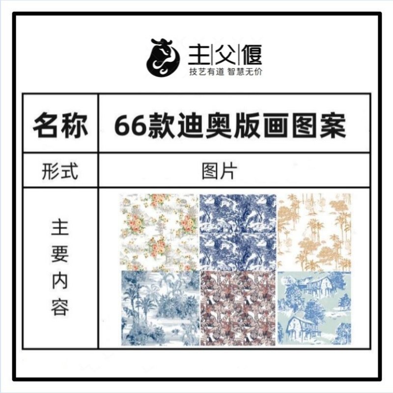 花纹版画图案美术素材大牌迪奥图案大气服装印花图案ae