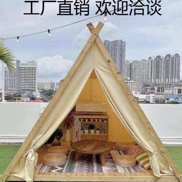 帐篷网红天台三角帐篷户外帐篷民宿露营防雨加厚火锅帐篷餐厅定做