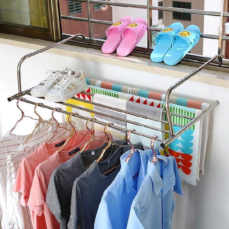 不锈钢阳台小型晾晒架窗外晒鞋架窗户晒被子挂架窗台折叠晾衣架,收纳整理,小型晾晒架,淘宝优惠券,粉丝福利购,淘宝优惠卷
