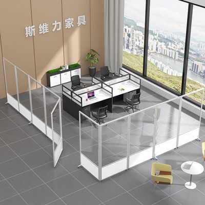 办公室移动屏风公司工厂车间隔断墙亚克力透明隔板折叠推拉活动板