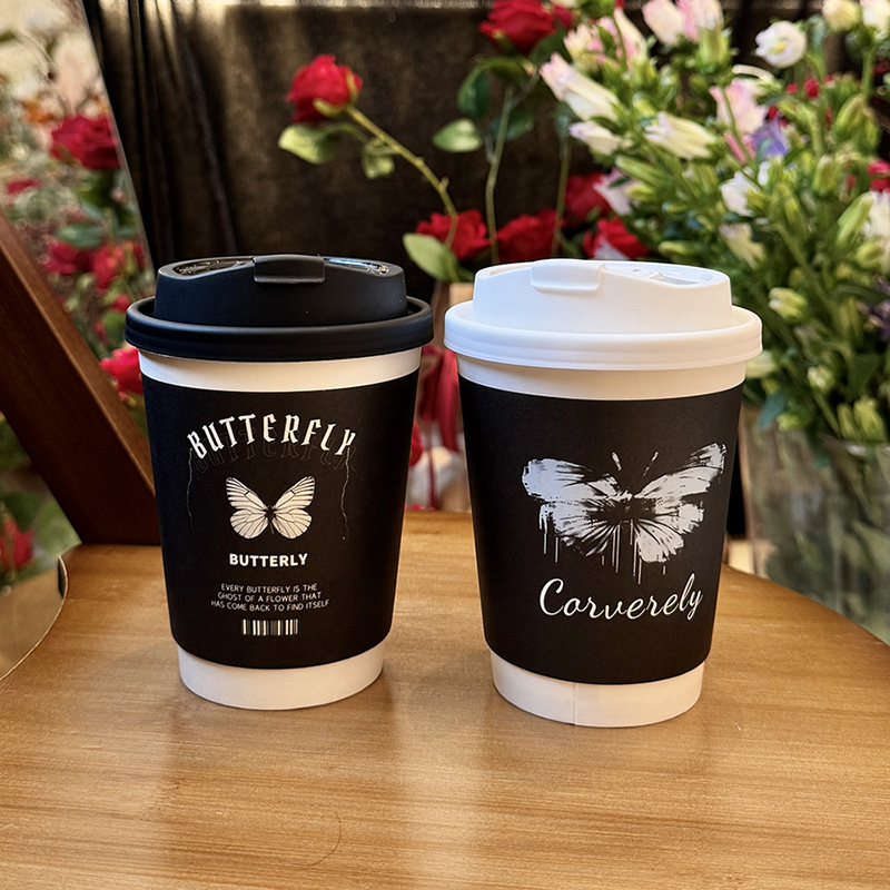 藝術風質感一次性咖啡奶茶杯