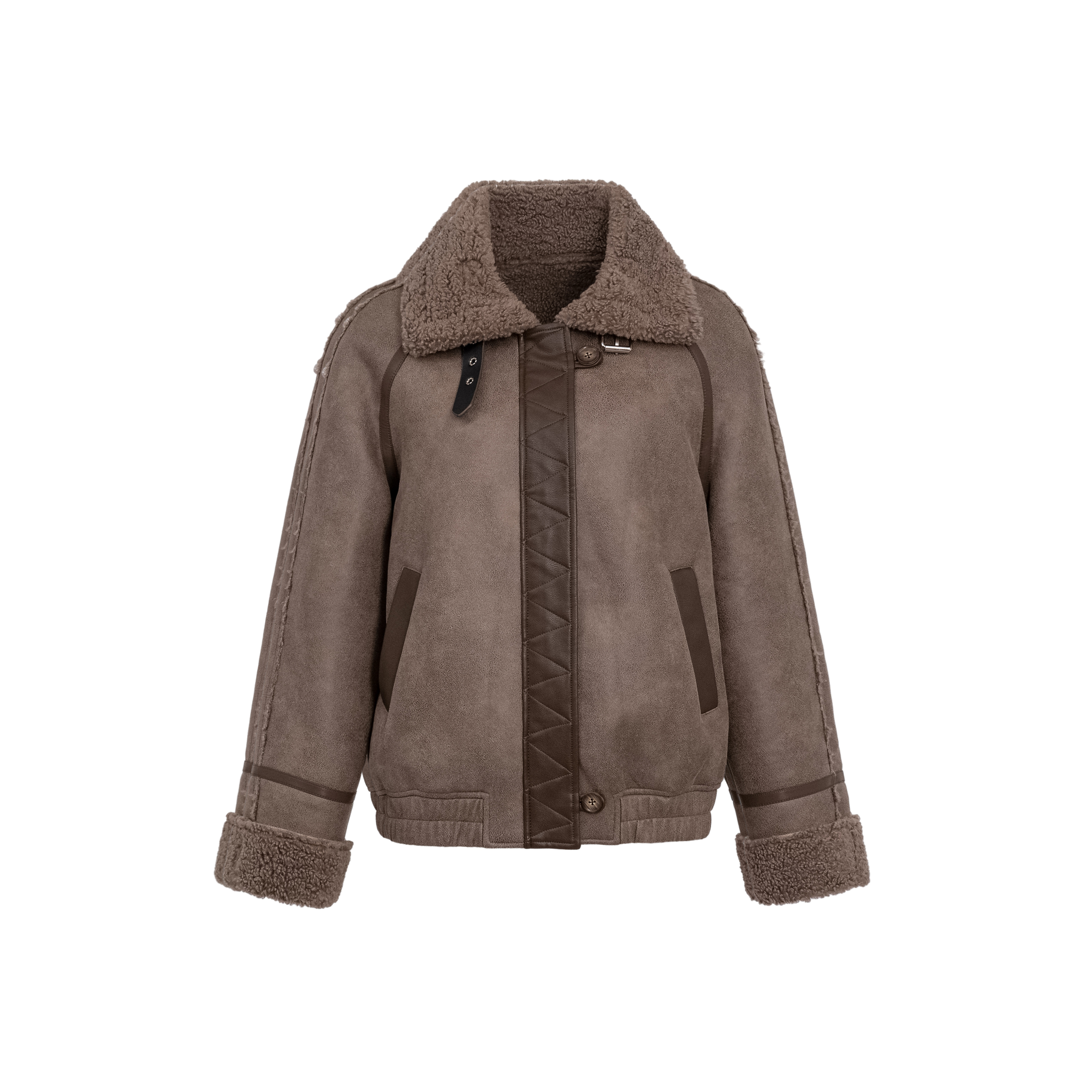 【重磅机车夹克】麂皮绒复合羊羔绒加厚高密防风外套W23CH7070